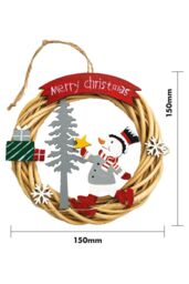 Netagon Battery Powered Wicker Christmas Wreath in Red - thumbnail 2
