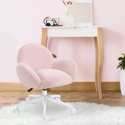EONLION Fluffy Leisure Chair Office Chair with Backrest Armrest in Pink - Size: 100 cm - thumbnail 4