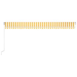 Berkfield Home Manual Retractable Awning 600x350 cm Yellow & White - thumbnail 4