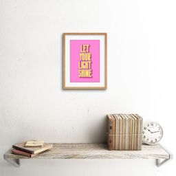 "Artery8 Wall Art Print Bright Motivation Let Your Light Shine Framed in Beige - Size: W7"" x H9""" - thumbnail 2