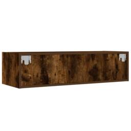 Berkfield Home TV Cabinet with LED Lights Smoked Oak 100X35.5x25 cm in Brown - thumbnail 9
