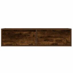 Berkfield Home TV Cabinet with LED Lights Smoked Oak 100X35.5x25 cm in Brown - thumbnail 7