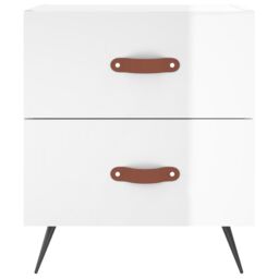 Berkfield Home Bedside Cabinet High Gloss White 40x35x47.5 cm Engineered Wood - thumbnail 4