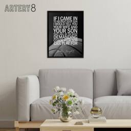 "Artery8 Basketball Coach Bobby Knight Sport Quote Framed Canvas Wall Art Print in Grey - Size: W12"" x H16""" - thumbnail 3