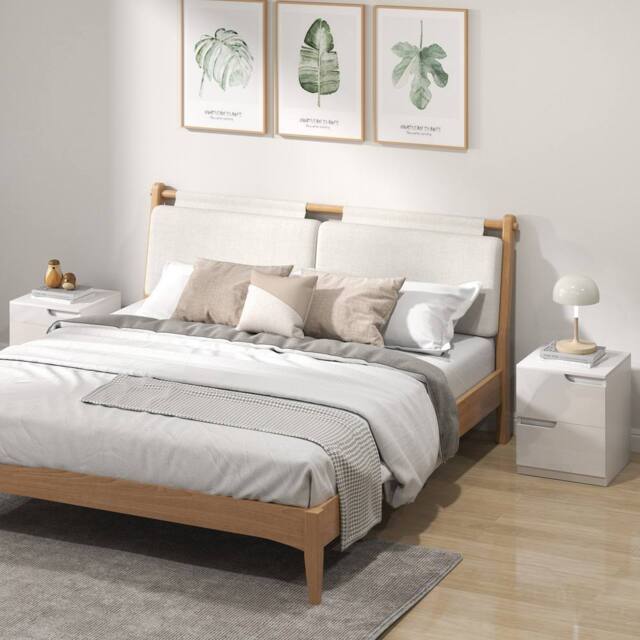 HOMCOM Bedside Table Set of 2 with 2 Drawers for Bedroom, Living Room, White - Size: 2 Pack - image 1