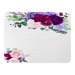 Benjamin Tate Design Pink & Purple Roses Blanket in Natural - Size: 120 cm x 150 cm - thumbnail 1