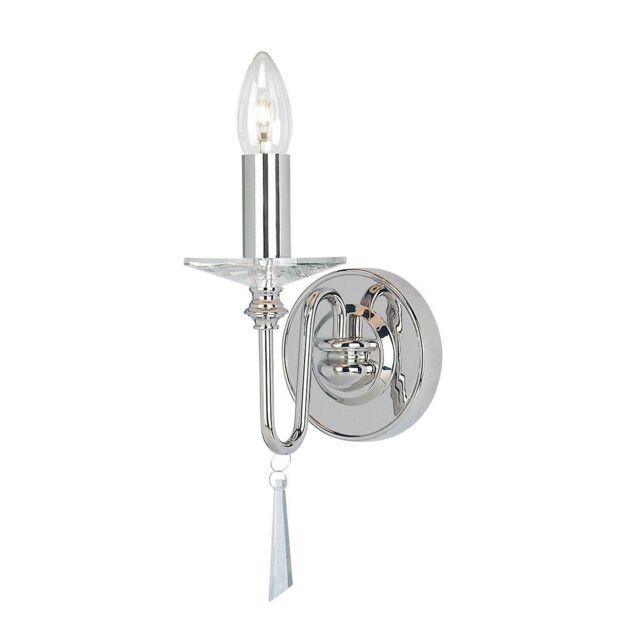 Netlighting Finsbury Park 1 Light Indoor Candle Wall Light Polished Nickel Shade Not Included E14 in Grey - image 1