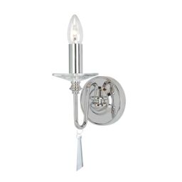 Netlighting Finsbury Park 1 Light Indoor Candle Wall Light Polished Nickel Shade Not Included E14 in Grey - thumbnail 1