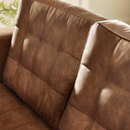 FurnitureboxUK Jade Brown Faux Leather 2 Seater Sofa in Tan - thumbnail 4