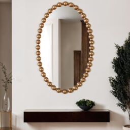Home Garden Direct COMO OVAL WALL MIRROR 70x110 in Gold - thumbnail 1