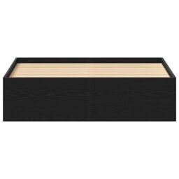 Berkfield Home Bed Frame without Mattress Black Oak 140x190 cm Engineered Wood in Brown - thumbnail 5