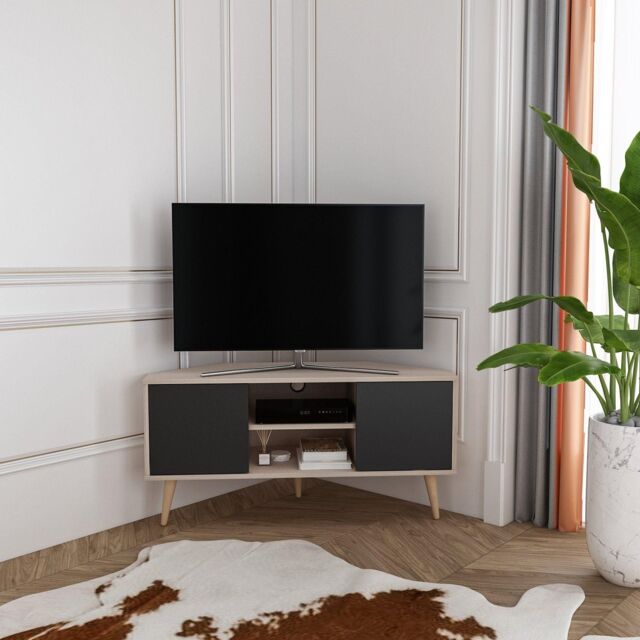 "Decorotika Lesson 120 cm Corner TV Unit for TVs up to 51"" in Medium Beige"