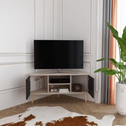 "Decorotika Lesson 120 cm Corner TV Unit for TVs up to 51"" in Medium Beige" - thumbnail 3