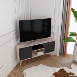 "Decorotika Lesson 120 cm Corner TV Unit for TVs up to 51"" in Medium Beige" - thumbnail 2