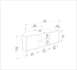 "Decorotika Lesson 120 cm Corner TV Unit for TVs up to 51"" in Medium Beige" - thumbnail 6