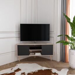 "Decorotika Lesson 120 cm Corner TV Unit for TVs up to 51"" in Medium Beige" - thumbnail 1