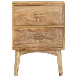 Berkfield Home Bedside Cabinet 40x35x55 cm Solid Mango Wood in Brown - Size: 40 x 35 x 55 cm - thumbnail 2