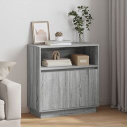 Berkfield Home Sideboard with LED Grey Sonoma 71x34, 5x75 cm Engineered Wood - thumbnail 1