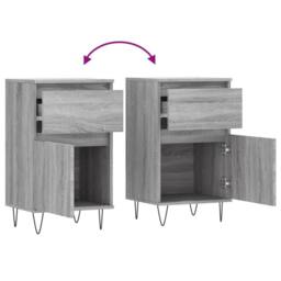 Berkfield Home Sideboard Grey Sonoma 40x35x70 cm Engineered Wood - Size: 40 x 35 x 70 cm - thumbnail 9