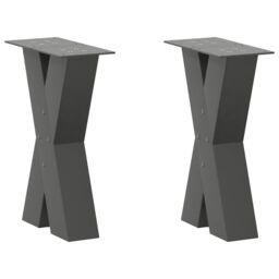 Berkfield Home Coffee Table Legs X-Shaped 2 pcs Anthracite 38x(42-43) cm Steel in Black - thumbnail 1