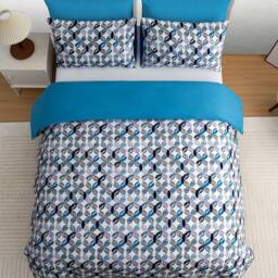 Pamposh Duvet Cover Set Reversible Quilt Covers Bedding Set in Blue - Size: King - thumbnail 5