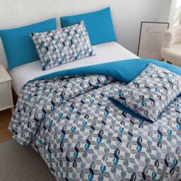 Pamposh Duvet Cover Set Reversible Quilt Covers Bedding Set in Blue - Size: King - thumbnail 6