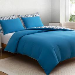 Pamposh Duvet Cover Set Reversible Quilt Covers Bedding Set in Blue - Size: King - thumbnail 4