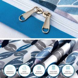 Pamposh Duvet Cover Set Reversible Quilt Covers Bedding Set in Blue - Size: King - thumbnail 9