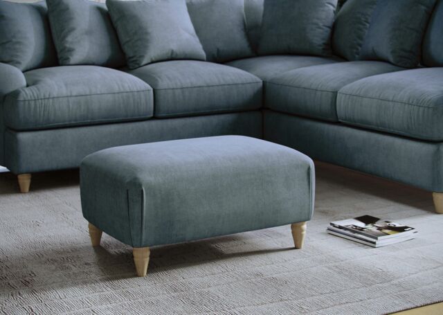 The Great Sofa Company Beatrice Footstool Faro Denim in Blue
