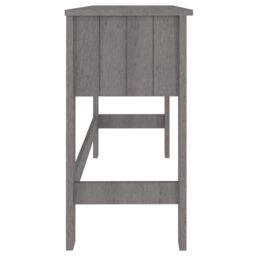Berkfield Home Desk HAMAR Light Grey 110x40x75 cm Solid Wood Pine - Size: 110 x 40 x 75 cm - thumbnail 6
