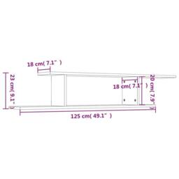 Berkfield Home Wall-Mounted TV Shelf Sonoma Oak 125x18x23 cm Engineered Wood in Light Oak - Size: 125 x 18 x 23 cm - thumbnail 8