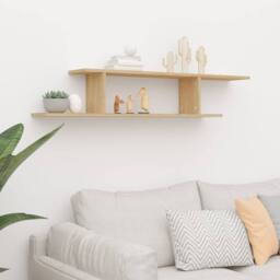 Berkfield Home Wall-Mounted TV Shelf Sonoma Oak 125x18x23 cm Engineered Wood in Light Oak - Size: 125 x 18 x 23 cm - thumbnail 1