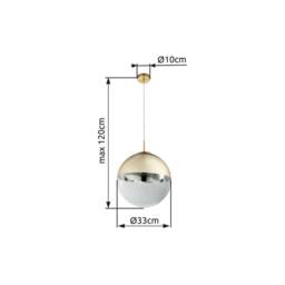 Netlighting Varus 33cm Globe Pendant Gold Colors Transparent Glass Shade 1x E27 - thumbnail 6