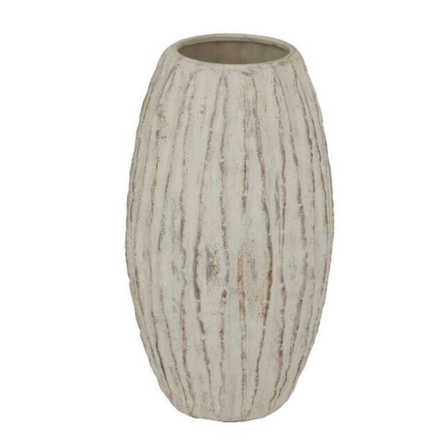Lemon Pavilion Furniture and Decor Lorenzo Large Fin Vase - Ceramic - L27 x W27 x H49 cm - White