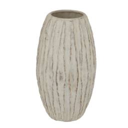 Lemon Pavilion Furniture and Decor Lorenzo Large Fin Vase - Ceramic - L27 x W27 x H49 cm - White - thumbnail 1