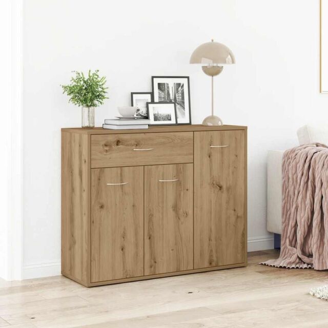 Berkfield Home Sideboard Artisan Oak 88x30x70 cm Engineered Wood in Brown - Size: 88 x 30 x 70 cm - image 1