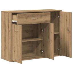 Berkfield Home Sideboard Artisan Oak 88x30x70 cm Engineered Wood in Brown - Size: 88 x 30 x 70 cm - thumbnail 5