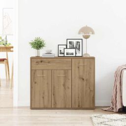 Berkfield Home Sideboard Artisan Oak 88x30x70 cm Engineered Wood in Brown - Size: 88 x 30 x 70 cm - thumbnail 3