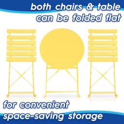 Harbour Housewares 2 Seater Sussex Bistro Set Round in Orange - thumbnail 4