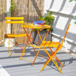 Harbour Housewares 2 Seater Sussex Bistro Set Round in Orange - thumbnail 6