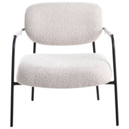 Wyld and Coco Mid Century Low Profile Armchair Light Beige Woven Polyester - thumbnail 3