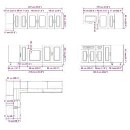 Berkfield Home Elegant 11 Piece Kitchen Cabinet Set Lucca Gloss White Engineered Wood - thumbnail 8