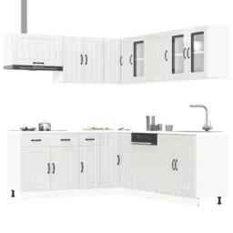 Berkfield Home Elegant 11 Piece Kitchen Cabinet Set Lucca Gloss White Engineered Wood - thumbnail 2