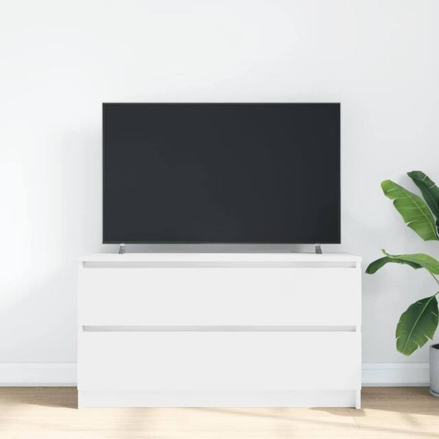 Berkfield Home TV Cabinet White 100x35x54 cm Engineered Wood - Size: 100 x 35 x 54 cm - image 1