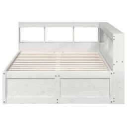 Berkfield Home Bookcase Bed without Mattress White 135x190cm Solid Wood Pine - Size: 135x190 cm - thumbnail 5