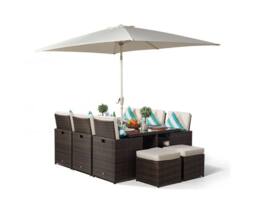 Thats Furniture Giardino 6 Seater Rattan Cube Dining Set in Brown - thumbnail 4