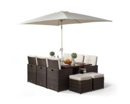 Thats Furniture Giardino 6 Seater Rattan Cube Dining Set in Brown - thumbnail 5