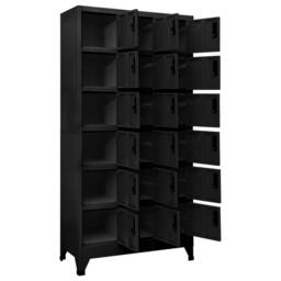 Berkfield Home Locker Cabinet Black 90x40x180 cm Steel - Size: 90 x 40 x 180 cm - thumbnail 3