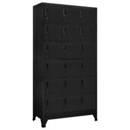 Berkfield Home Locker Cabinet Black 90x40x180 cm Steel - Size: 90 x 40 x 180 cm - thumbnail 1