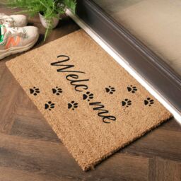 Artsy Mats Welcome Paws Coir Doormat (60 x 40cm) in Brown - Size: 40 cm x 60 cm - thumbnail 2